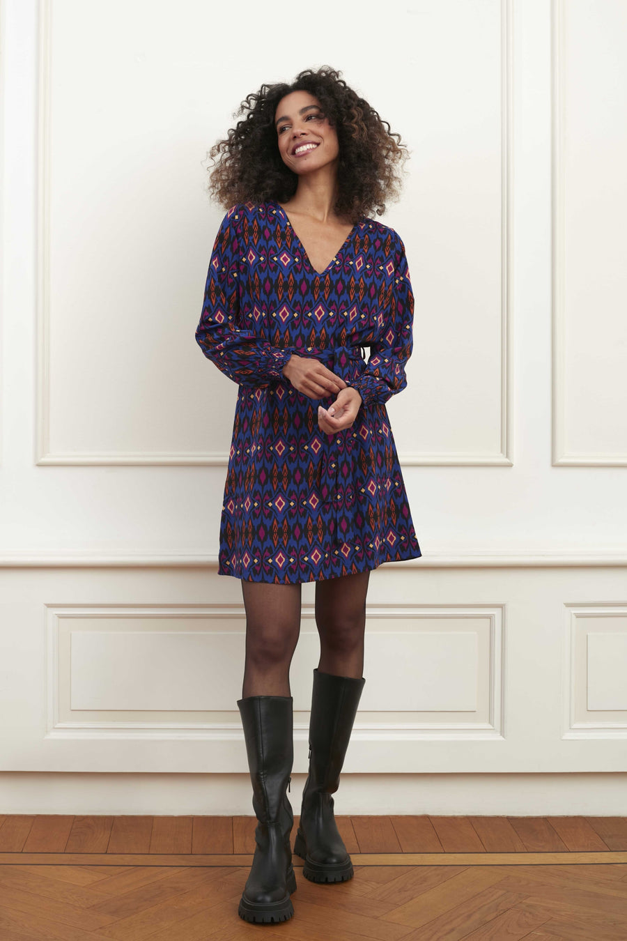 Dress Sofie | Blue stars print