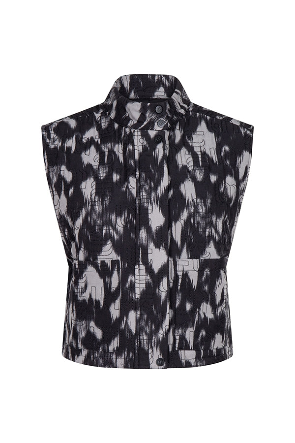 Gilet Inez | Frosty Grey print