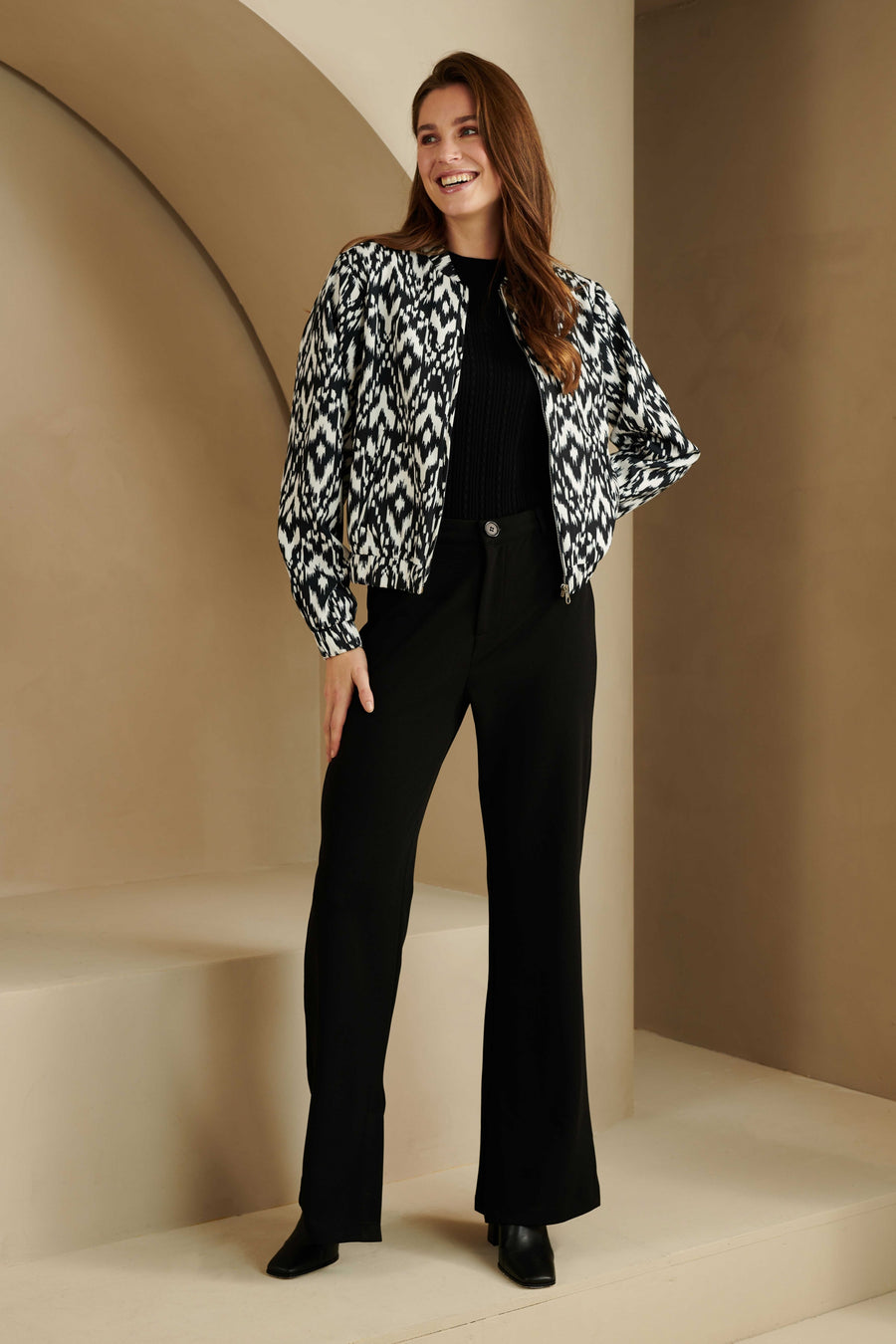 Jacket Zoya | Black / white print