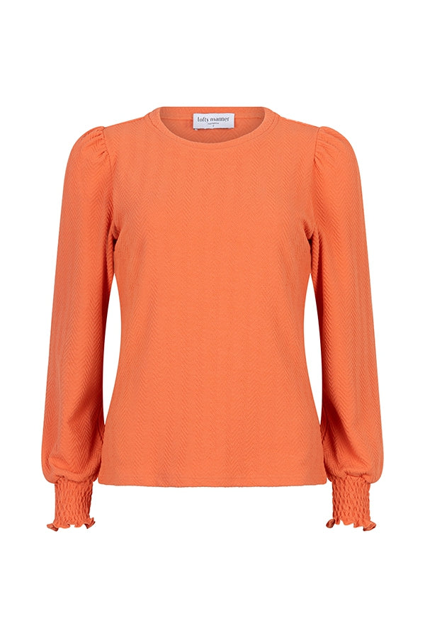 Lofty puff sleeve crew sweater hotsell