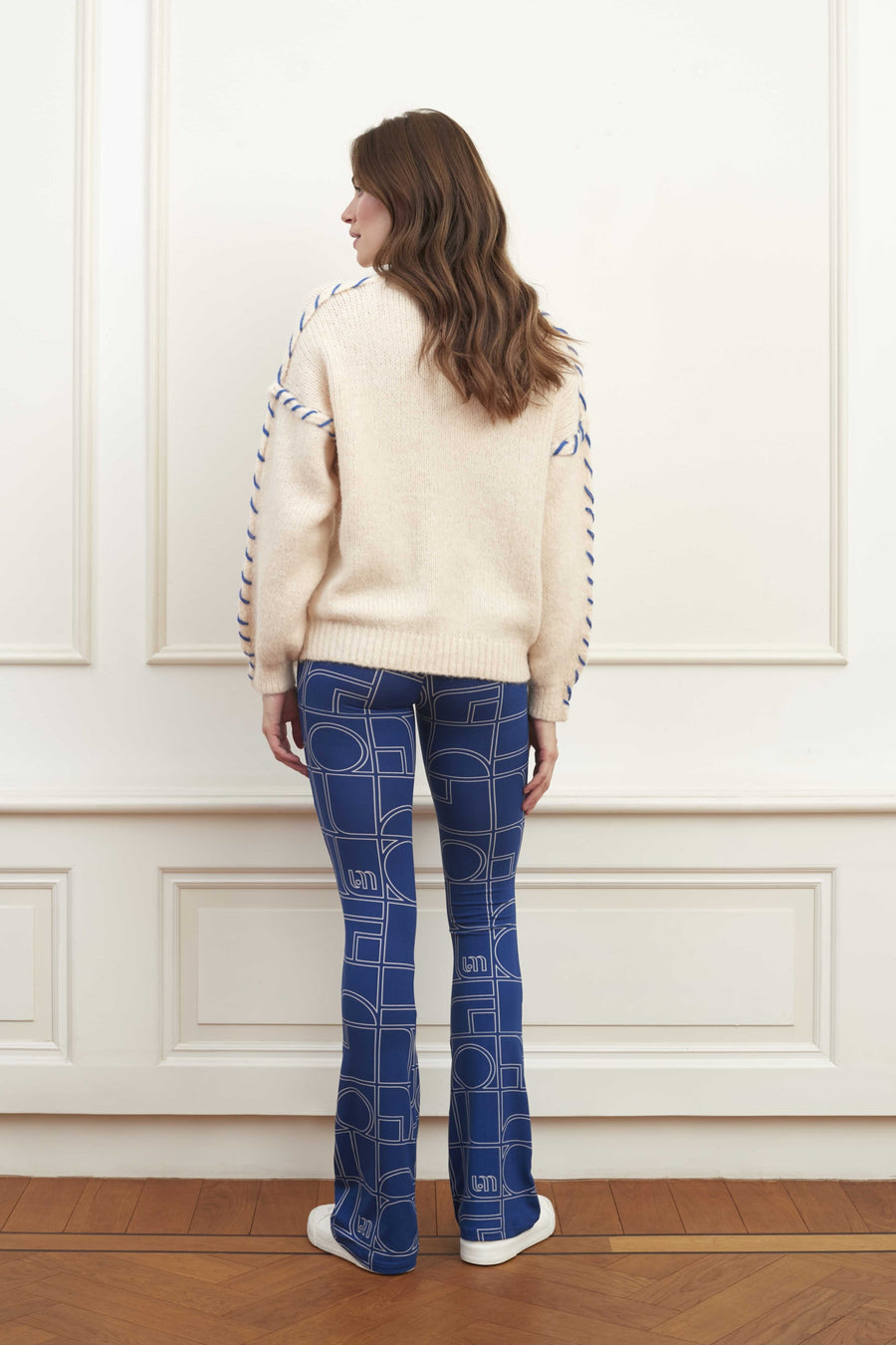 Broek Dolly | Blue monogram print